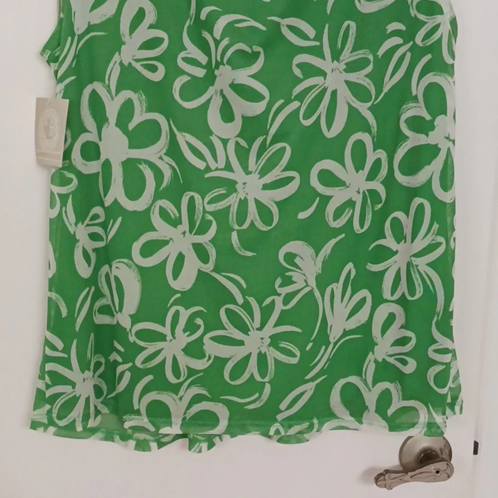 BRIGHT GREEN BLOUSE L NWT JUNIPER & LIME - Picture 3 of 8